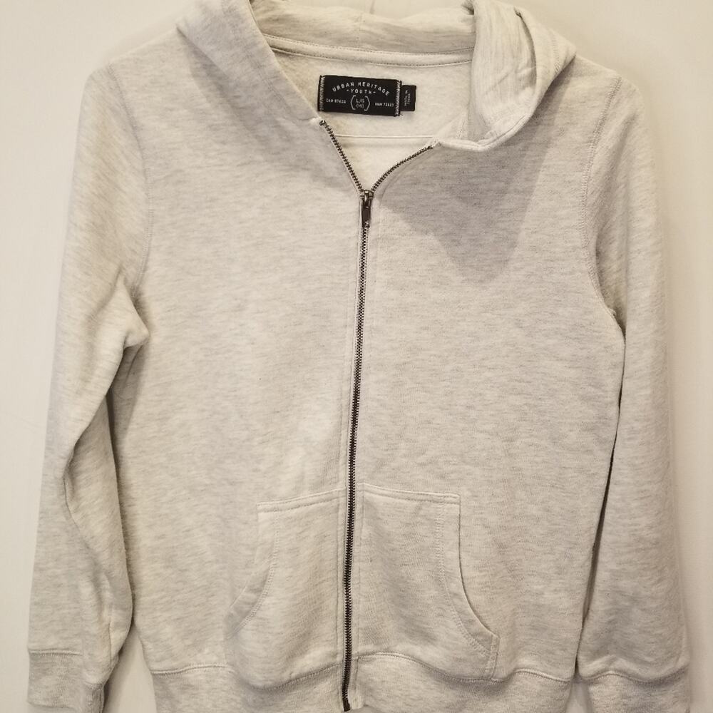 Urban Heritage Grey Zipper Hoodie Youth L 14 - Picture 3 of 10